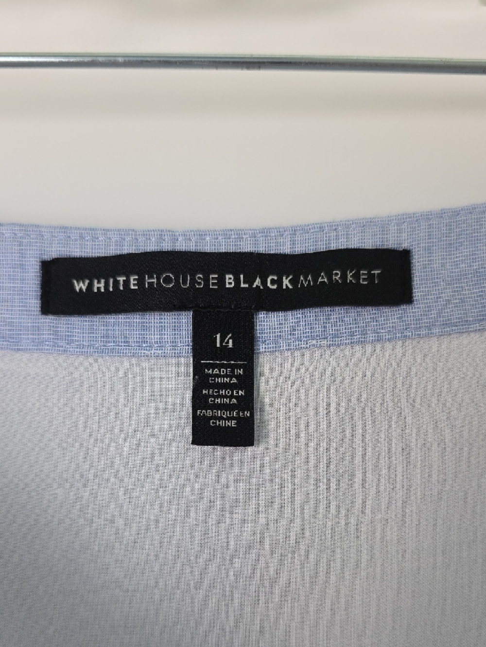 White House Black Market Light Blue A-Line Mini Skirt with Lace Trim. Size 14 - Picture 2 of 9